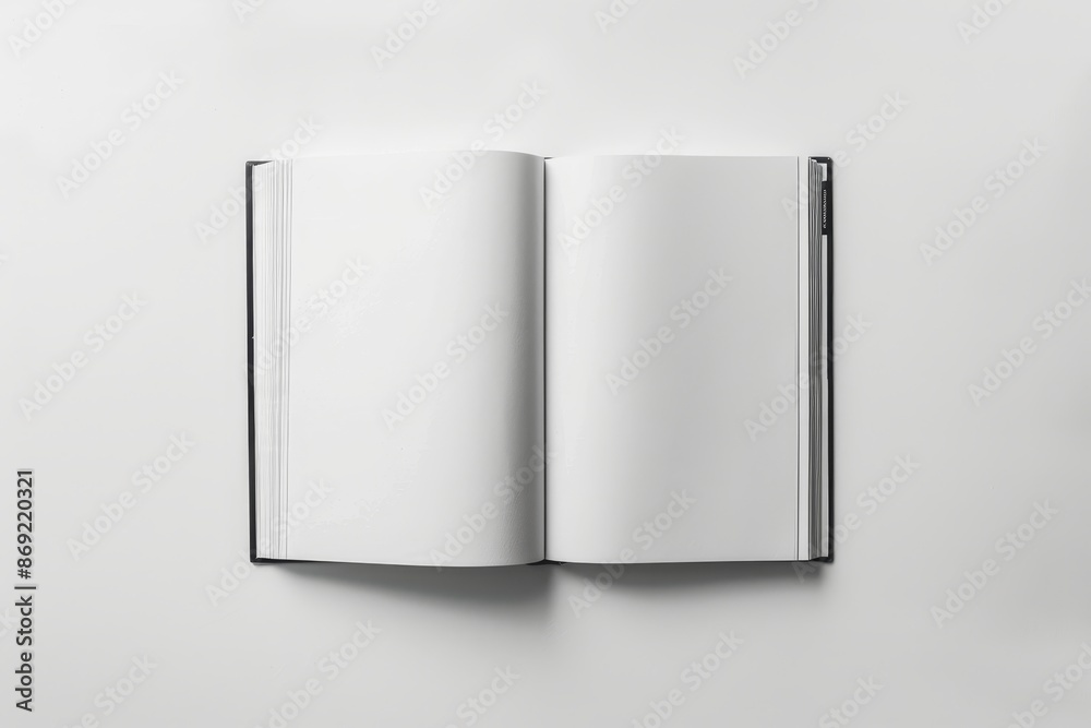 Top view of blank notebook on white background for mockup Top view of blank notebook on white background for mockup