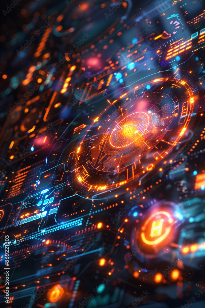 Fototapeta premium abstract background with glowing circles