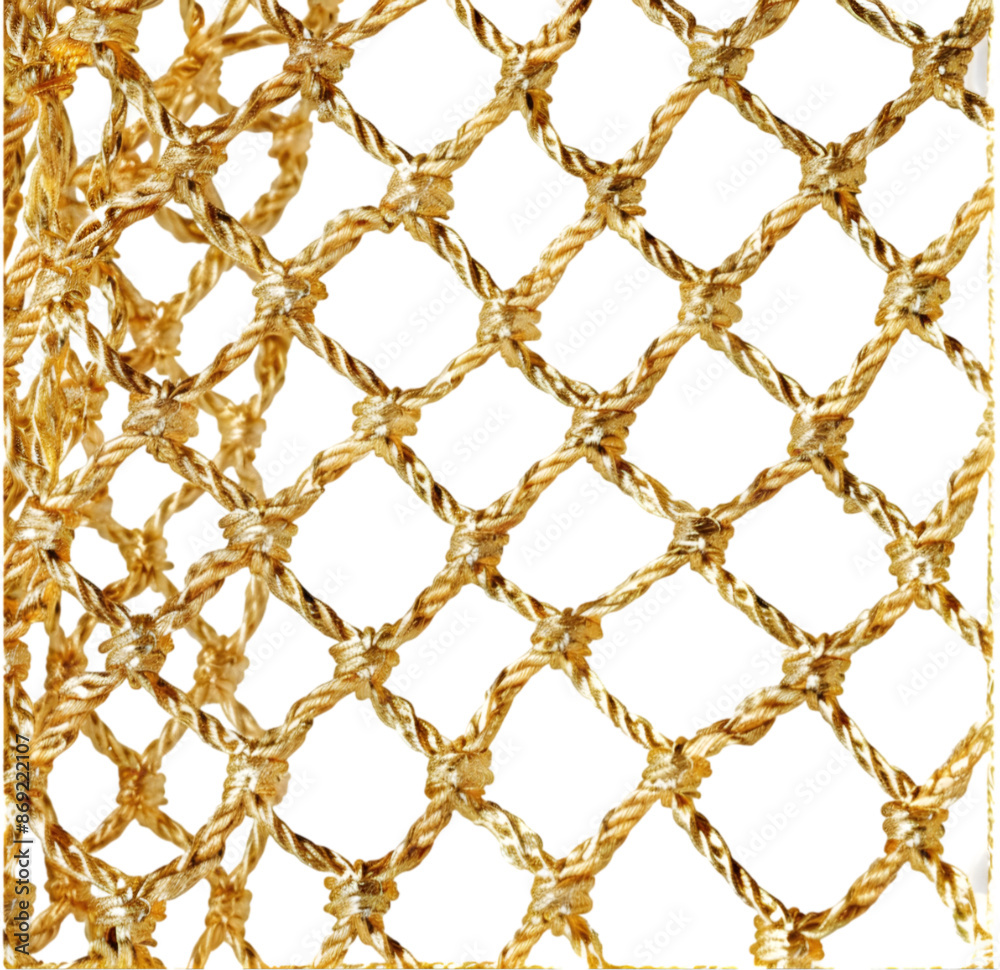 Fototapeta premium Gold Net, Isolated on Transparent background.