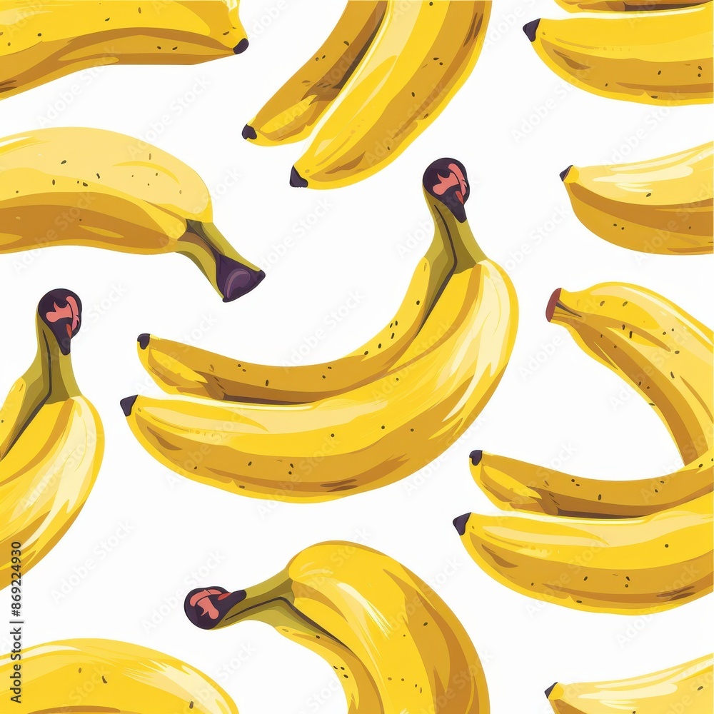 Banana pattern on white background Banana pattern on white background