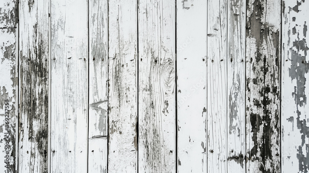 Weathered white wooden planks with peeling paint and visible grain. Rustic and aged appearance adds character and texture. Weathered white wooden planks with peeling paint and visible grain. Rustic and aged appearance adds character and texture.