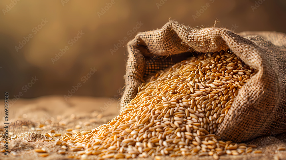 Sacks filled with wheat grains Sacks filled with wheat grains