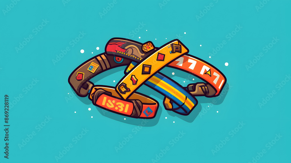 Fototapeta premium Bracelet games illustration flat vector