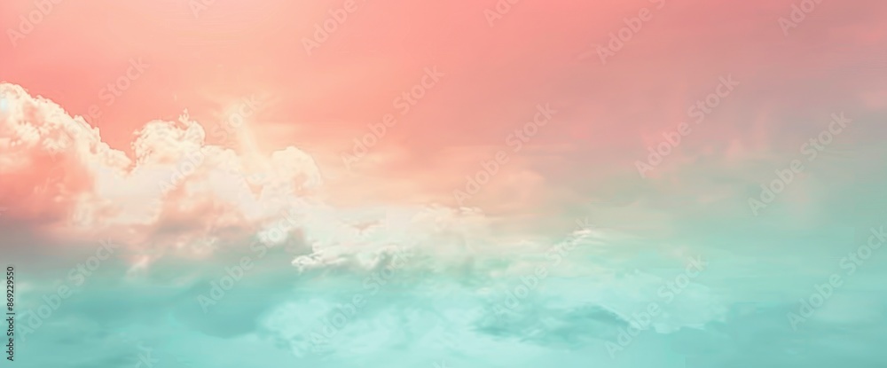 Obraz premium Gentle Blush To Light Mint Gradient , Wallpapers HD, Background