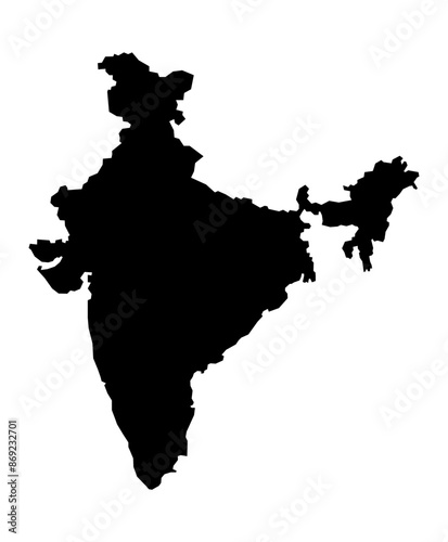 High resolution map of India isolated on transparent background