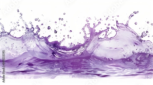 A purple water splash illustration with space for text.
