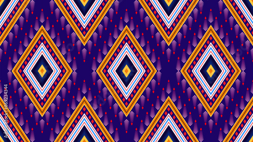 Ethnic tribal fabric pattern colorful vintage style. Use for ceramic, carpet, clothing, print, batik, wallpaper. Vector graphic pattern design.