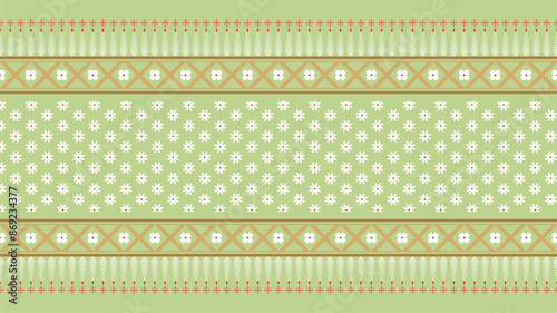 Ethnic tribal fabric pattern colorful vintage style. Use for fabric, carpet, clothing, print, batik, wallpaper. Vector graphic pattern design.