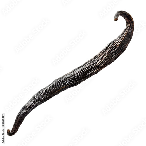 Vanilla bean, Isolated on Transparent background. 