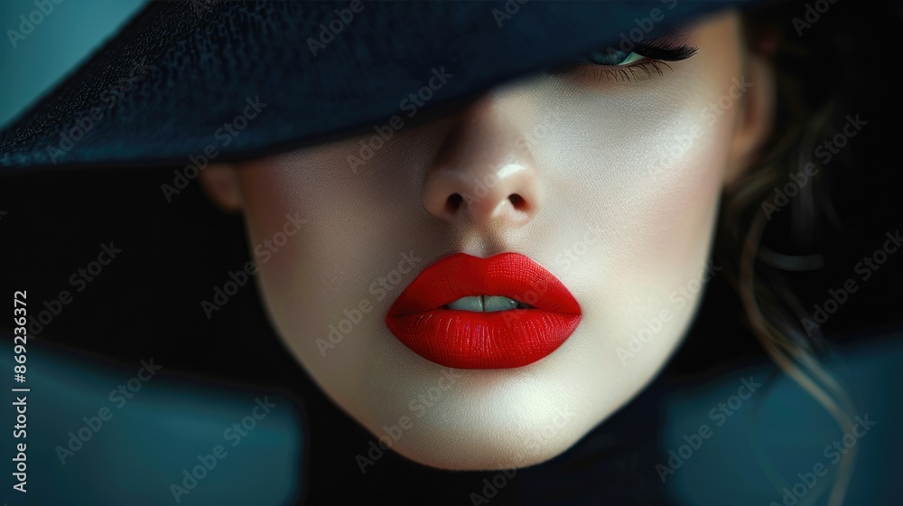 A young woman wearing a red hat A young woman wearing a red hat