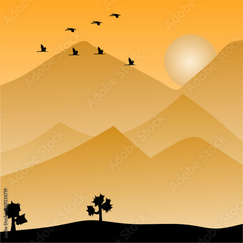 landscape with trees