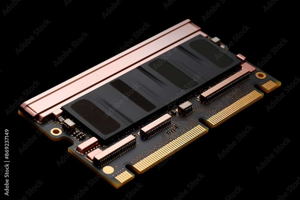 Computer RAM isolated on white background.