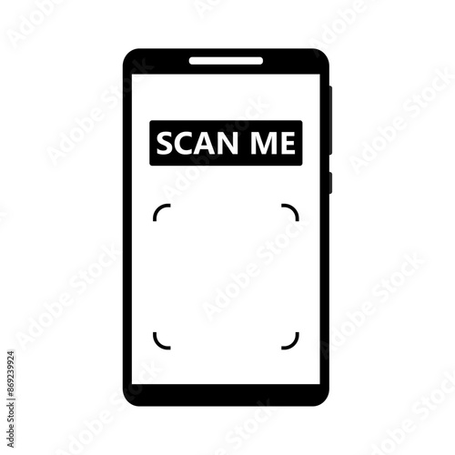 Scan me by smartphone, code scan with phone, smartphone