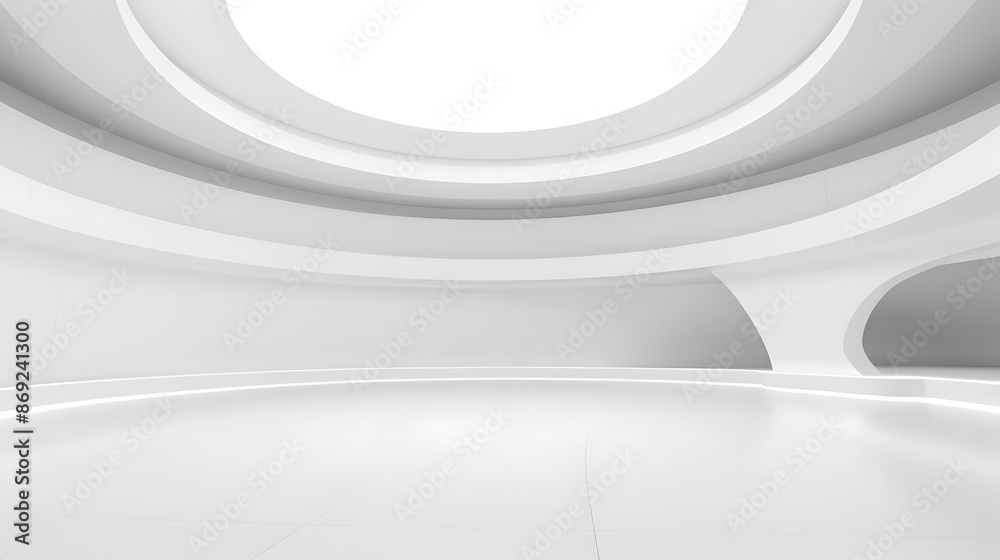 Fototapeta premium Serene and Geometric Abstract Modern Architecture Interior Backdrop