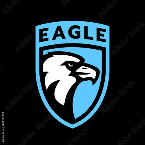 Eagle head, sports logo on a dark background. photo