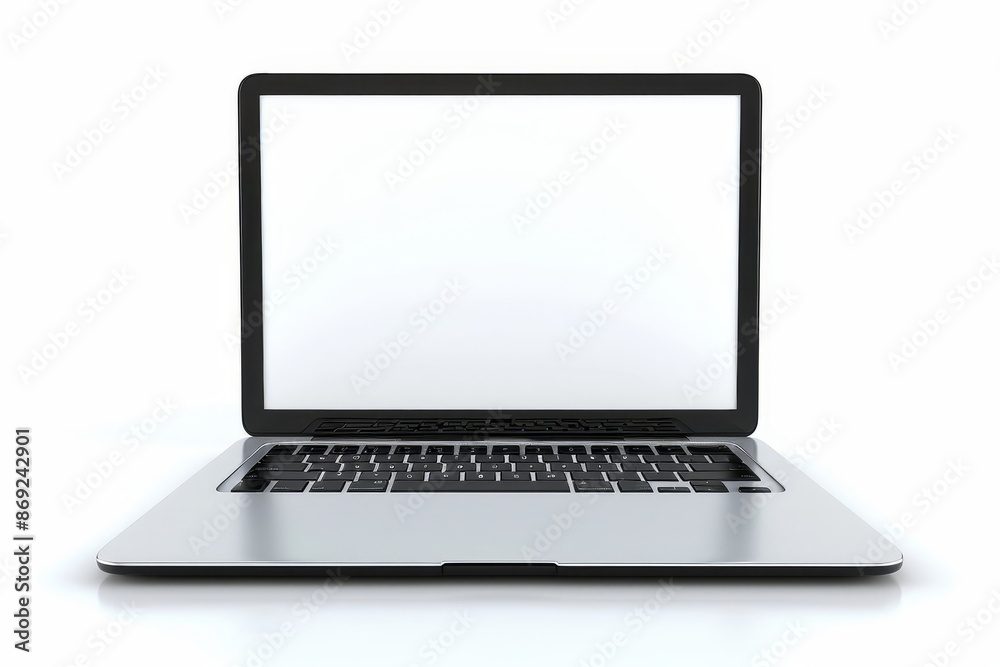Mockup template with laptop with blank screen isolated on white background Mockup template with laptop with blank screen isolated on white background