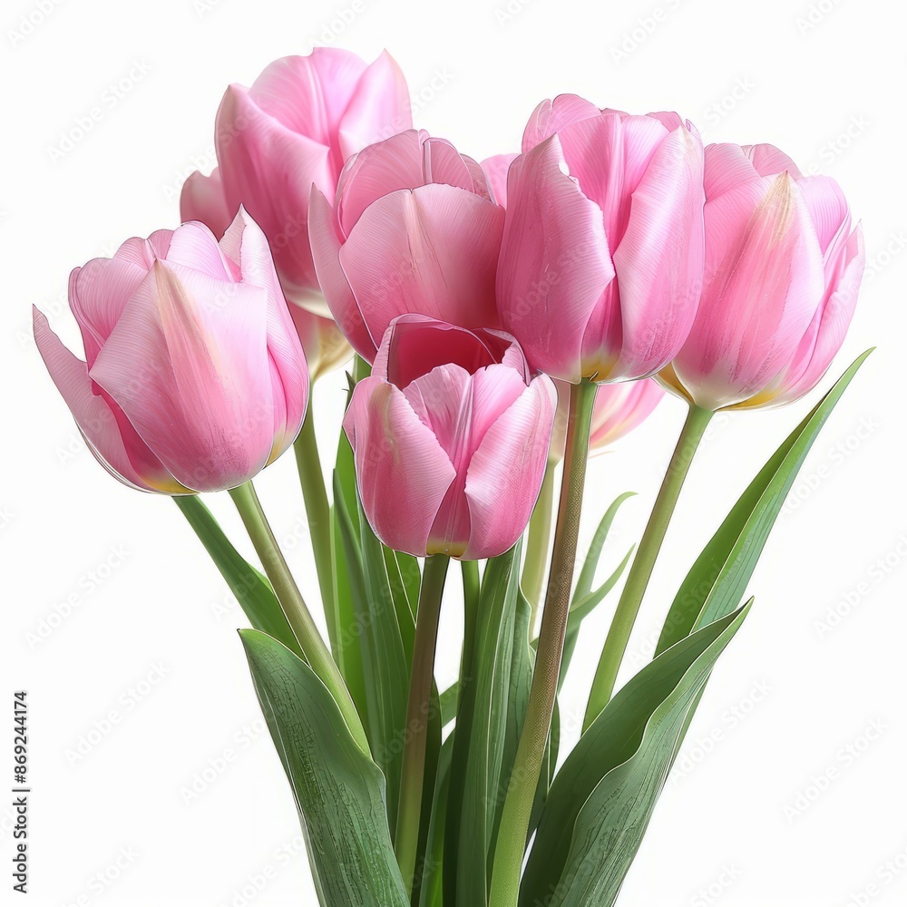 Fototapeta premium A Bunch of Pink Tulips in a Vase