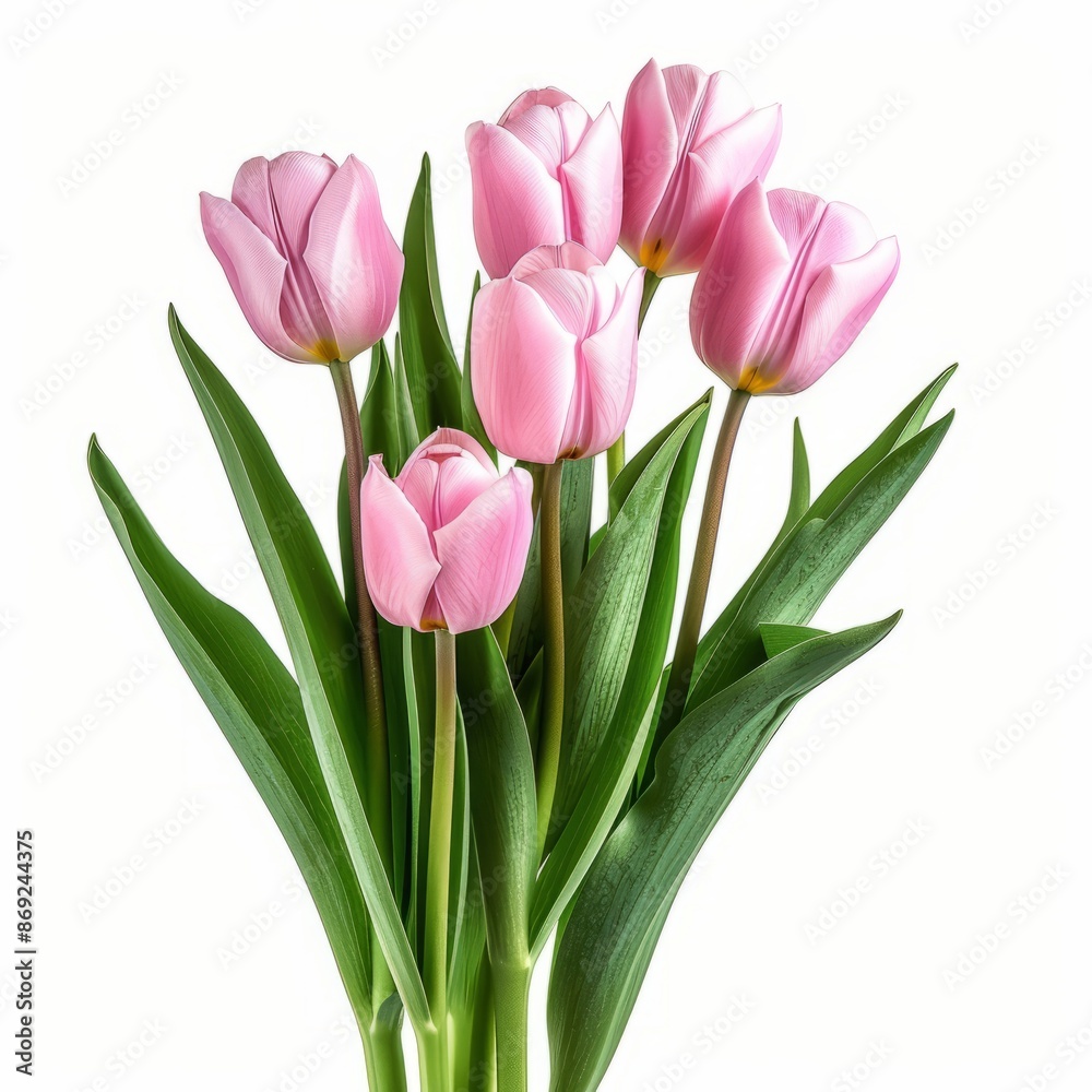 A Bunch of Pink Tulips in a Vase A Bunch of Pink Tulips in a Vase