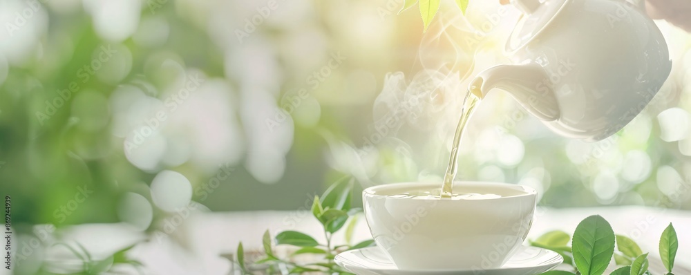 A refreshing video for a new line of organic teas, featuring close-ups of tea leaves being brewed and people enjoying the tea in serene garden settings A refreshing video for a new line of organic teas, featuring close-ups of tea leaves being brewed and people enjoying the tea in serene garden settings