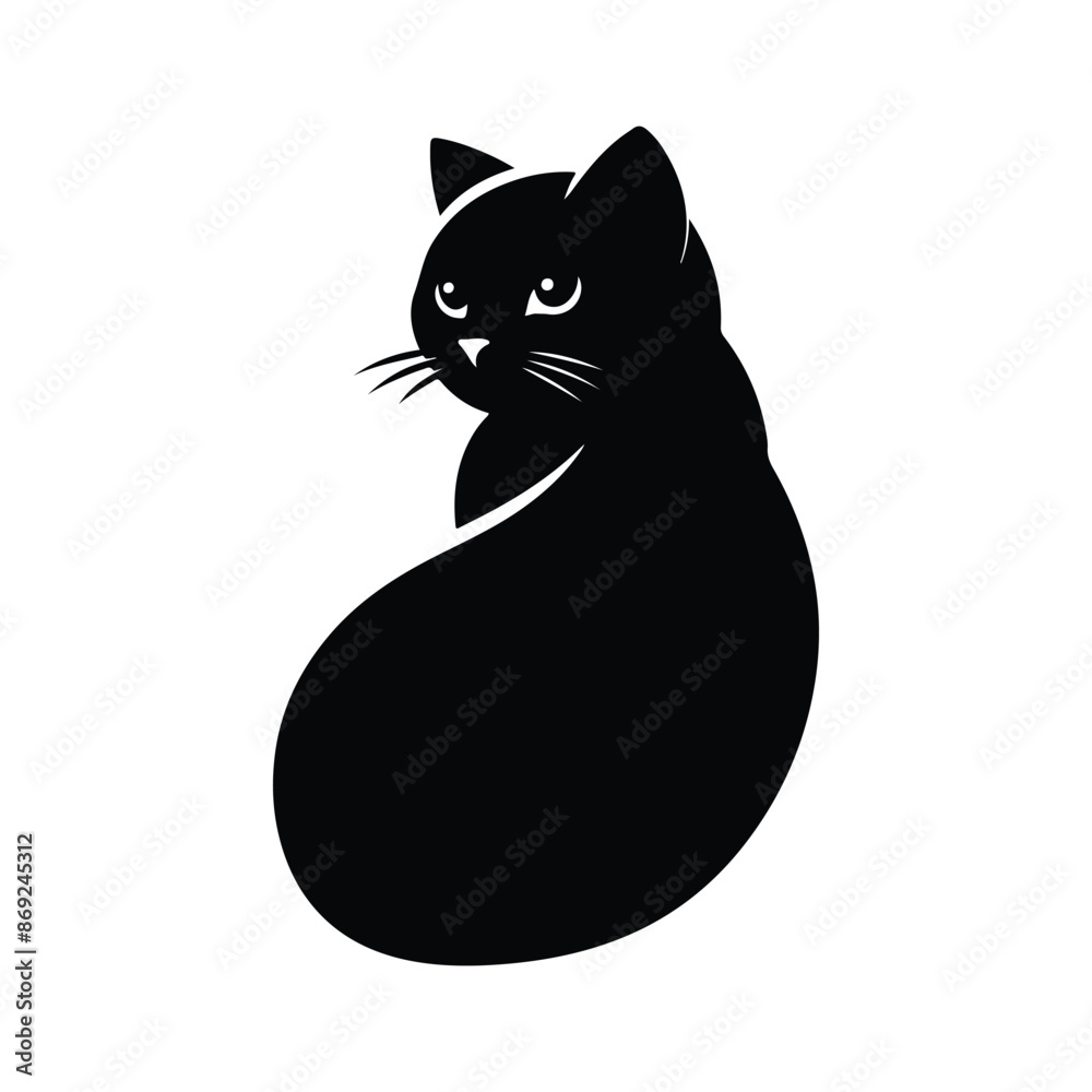 custom made wallpaper toronto digitalCat silhouette vector design on white background
