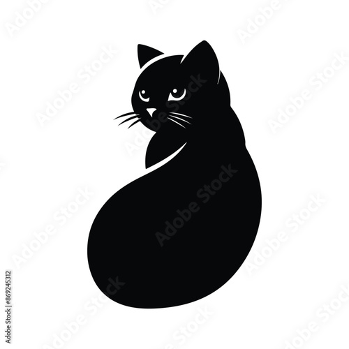 Wallpaper Mural Cat silhouette vector design on white background Torontodigital.ca