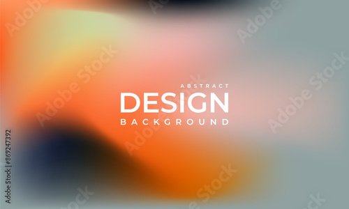 Abstract bright orange and gray gradient background. Creative liquid holographic vibrant colored banner. Blurred soft blend color gradation minimalist background. Vector illustration.