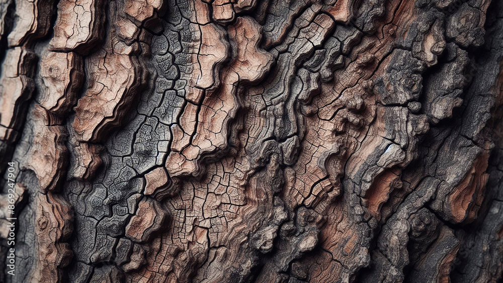 Close-up of Tree Bark Texture with Natural Cracks and Patterns Close-up of Tree Bark Texture with Natural Cracks and Patterns