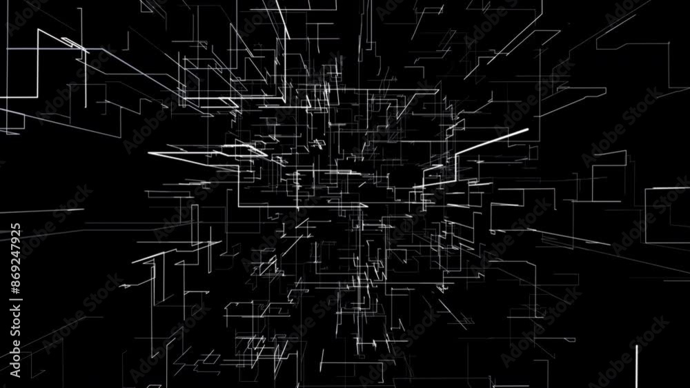 High-tech background of intertwined dots and lines. Approximation. Data transmission, digital networks. Abstract animation. High-tech background of intertwined dots and lines. Approximation. Data transmission, digital networks. Abstract animation.