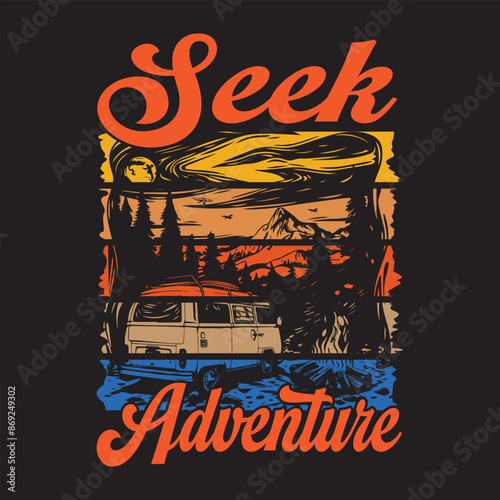 camping t-shirt design, creative camper vector t-shirt design