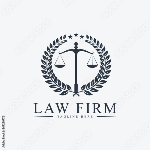 Law firm logo design, Lawyer logo vector template