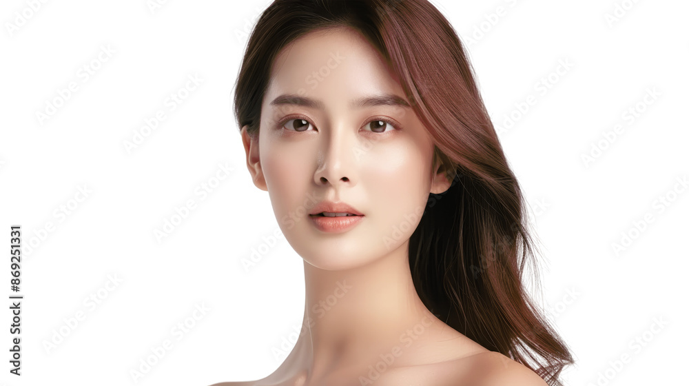 A young woman with long, flowing brown hair looks directly at the camera with a neutral expression. Her skin is flawless and her makeup is minimal. A young woman with long, flowing brown hair looks directly at the camera with a neutral expression. Her skin is flawless and her makeup is minimal.