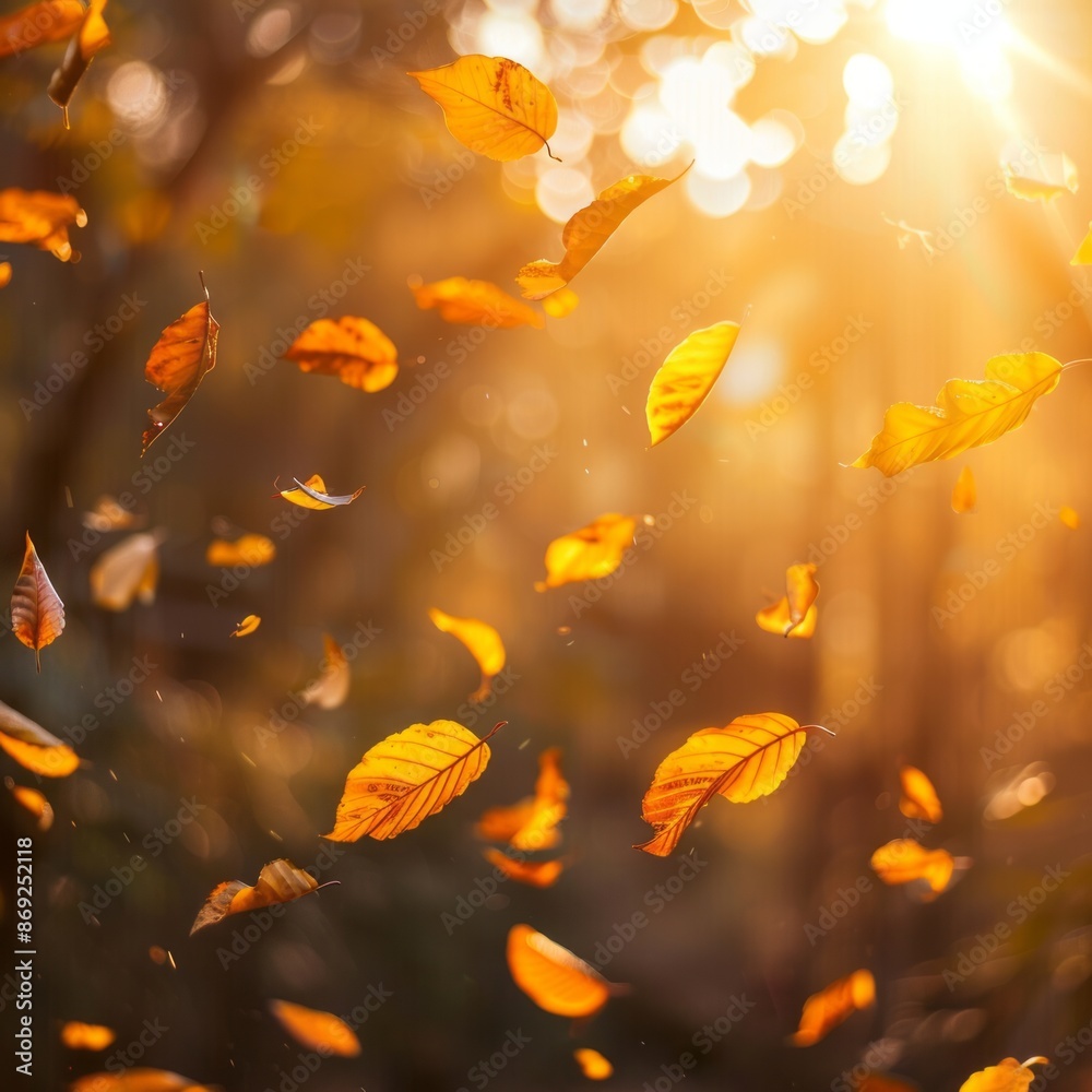 Yellow Leaves Floating in the Air Yellow Leaves Floating in the Air