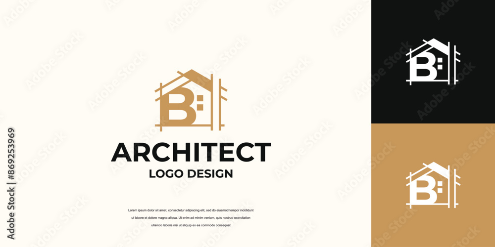 building letter mark logo design, real estate, architect icon template building letter mark logo design, real estate, architect icon template