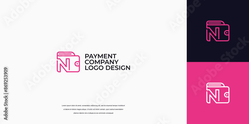 payment logo design, wallet logo with letter N