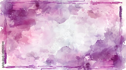 purple and pink watercolor with white square  frame