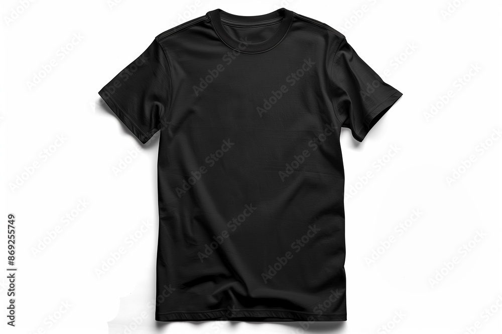 Perfect casual men's black t-shirt mockup, white background Perfect casual men's black t-shirt mockup, white background