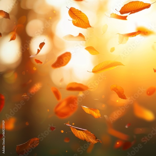 Leaves Floating in the Air