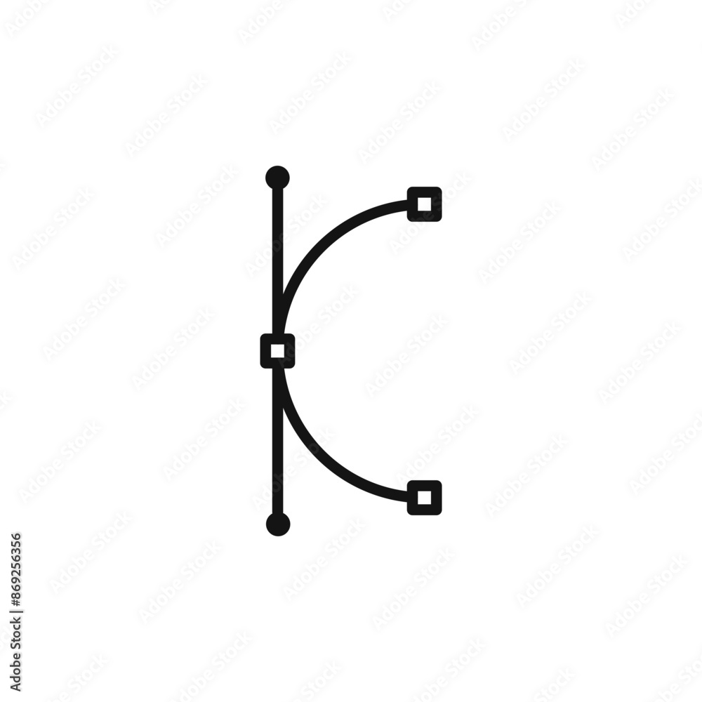Bezier curve icon logo sign vector outline Bezier curve icon logo sign vector outline