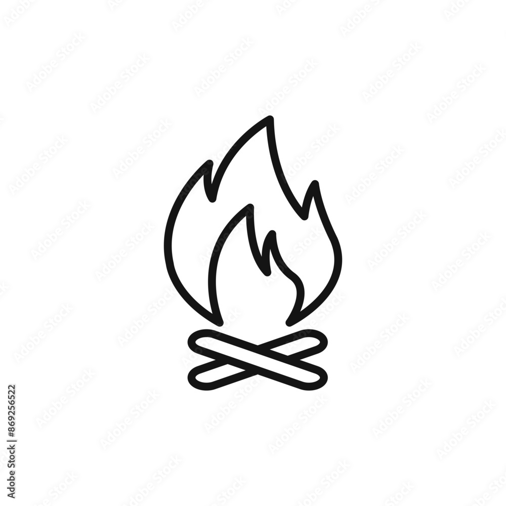 Campfire icon logo sign vector outline Campfire icon logo sign vector outline