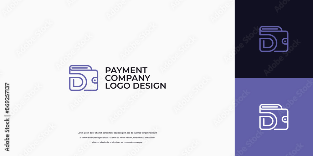 payment logo design, wallet logo with letter D payment logo design, wallet logo with letter D