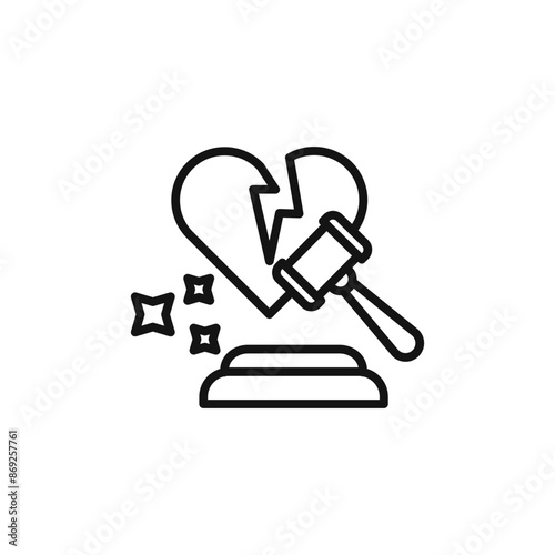 Divorce icon (2) logo sign vector outline