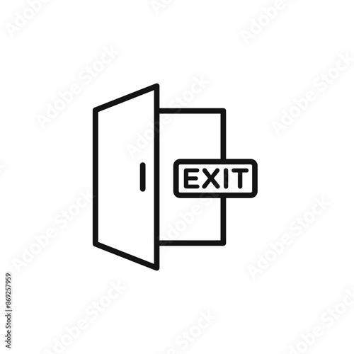 Exit icon logo sign vector outline