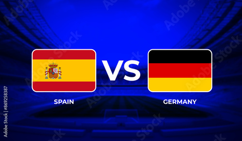 Cuadro en lienzo Spain vs Germany. 2d rendering illustration.