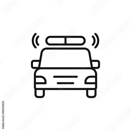 Flashing police car icon logo sign vector outline