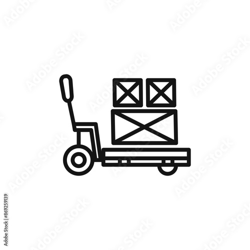 Hand pallet jack icon logo sign vector outline