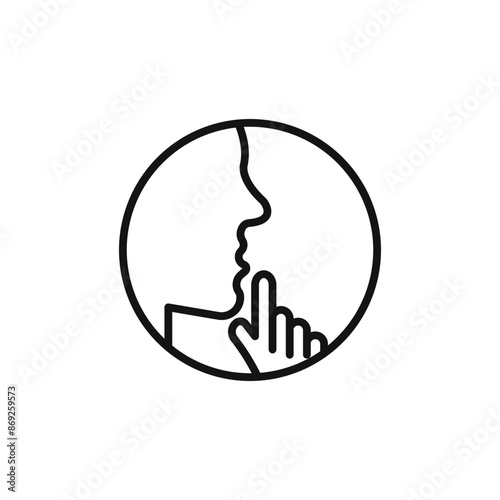 Keep silence icon logo sign vector outline