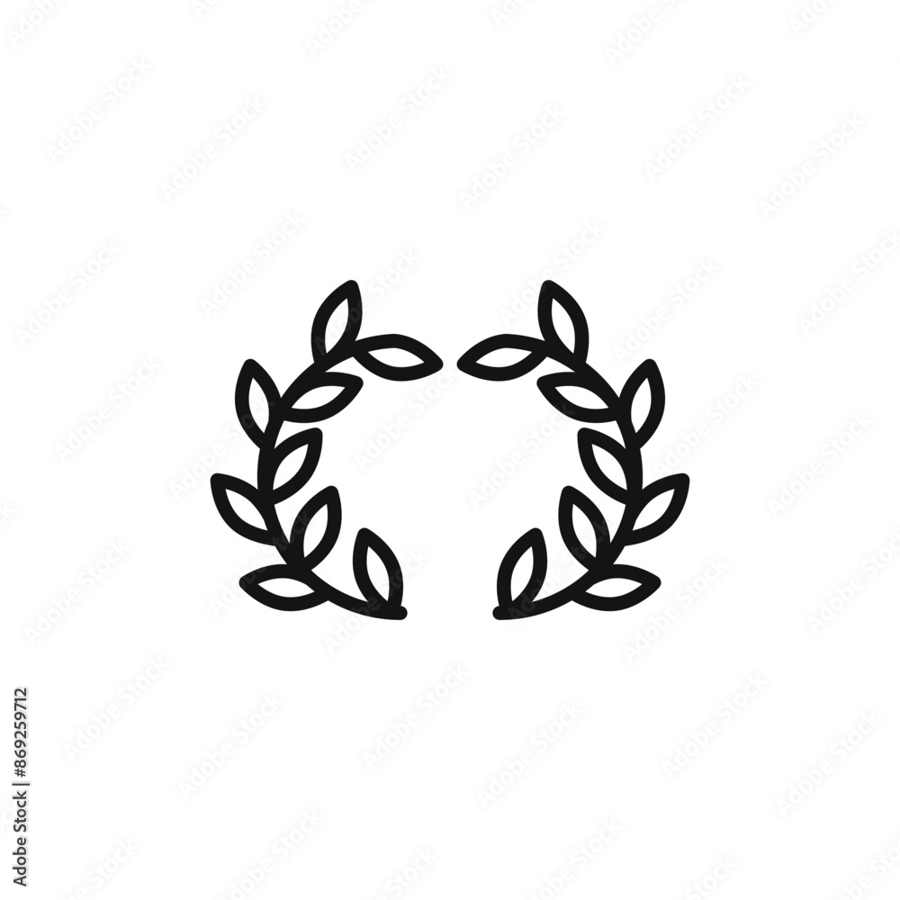 laurel wreath icon logo sign vector outline laurel wreath icon logo sign vector outline