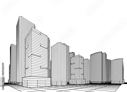 house building sketch architecture 3d illustration