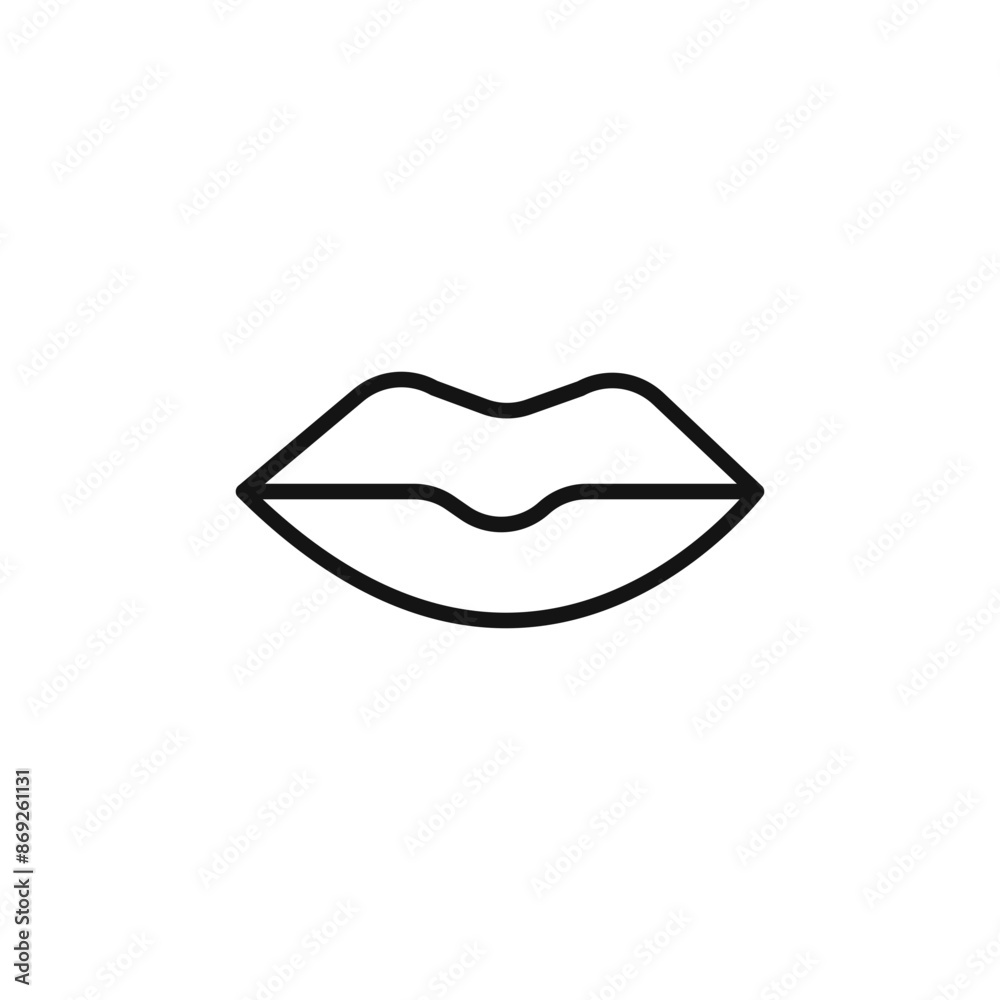 Lips icon logo sign vector outline Lips icon logo sign vector outline