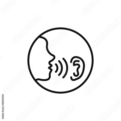 listen carefully icon logo sign vector outline